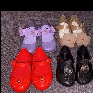 Mini melissa girls toddler shoes and Sofia Webster.